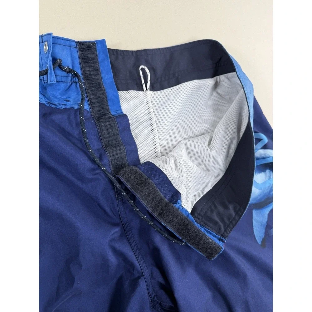 Nautica Mens 38W Blue Shark Board Shorts Surf Poolside Beach Vacation